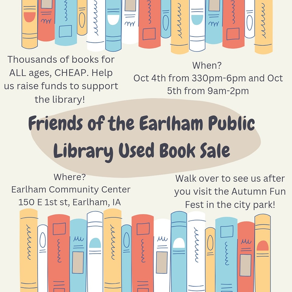 Used Book Sale, October 4th 3:30-6 and October 5th 9-2pm